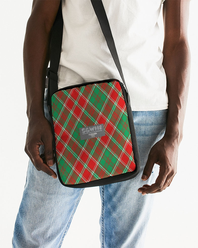 Red & Green cross pattern Messenger Pouch