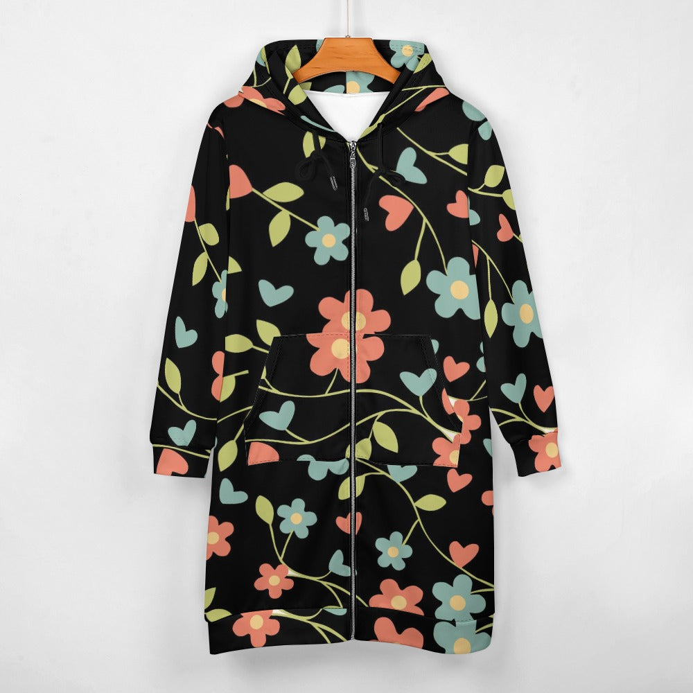 Women's full print long Hoodie