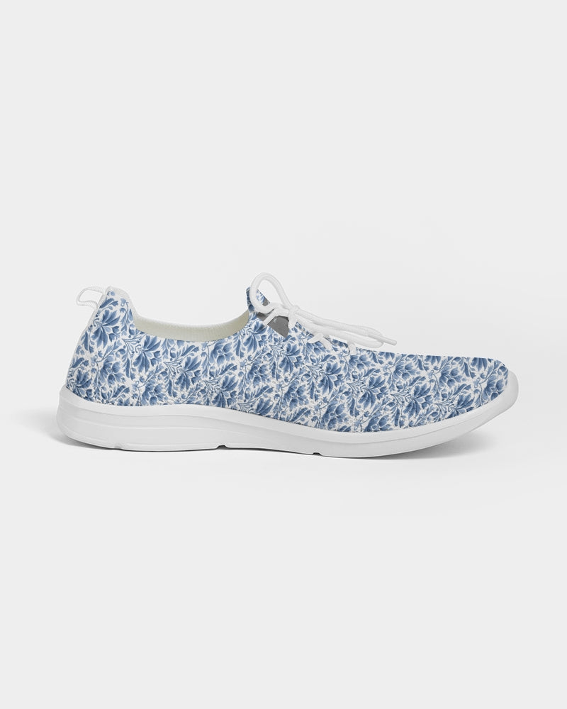 light blue Royal patten  Men's Lace Up Flyknit Shoe