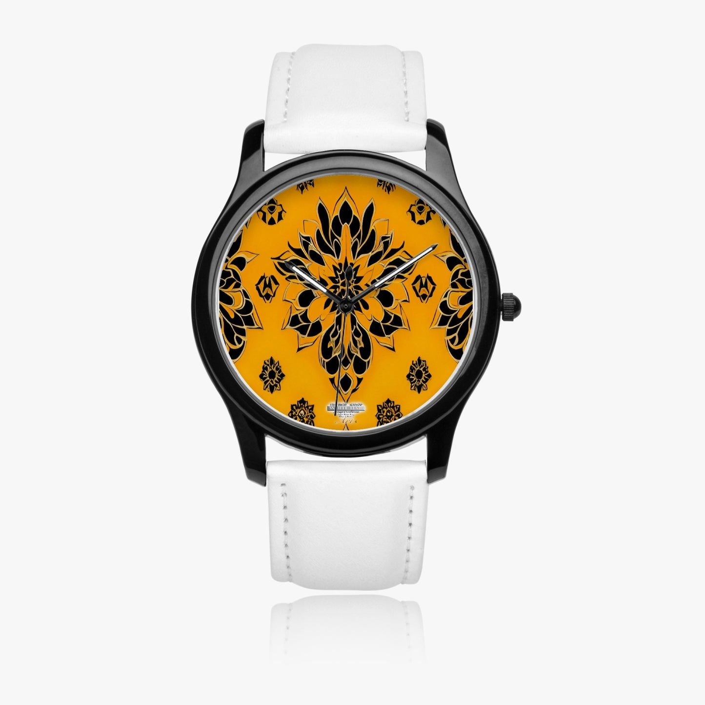 Orange and black royal pattern Black Type Classic Quartz Watch