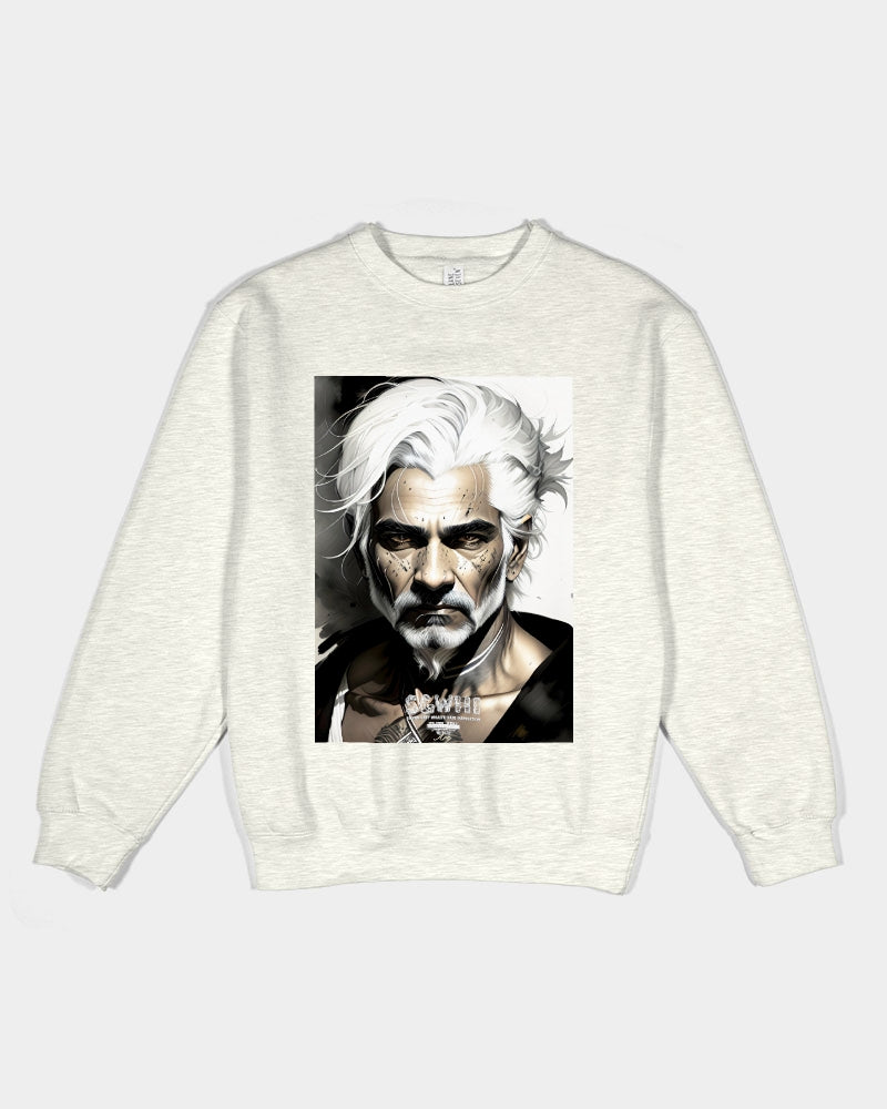 Handsome Silver grey Indian ink Portrait Unisex Premium Crewneck Sweatshirt | Lane Seven