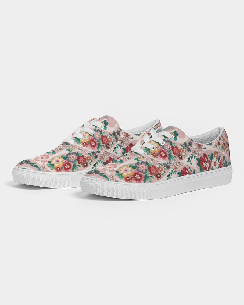 Pink abstract Pretty Sisters Women's Lace Up Canvas Shoe