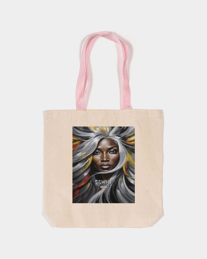 Black Sister Collection [Part 1 ] Canvas Tote with Contrast-Color Handles | Q-Tees