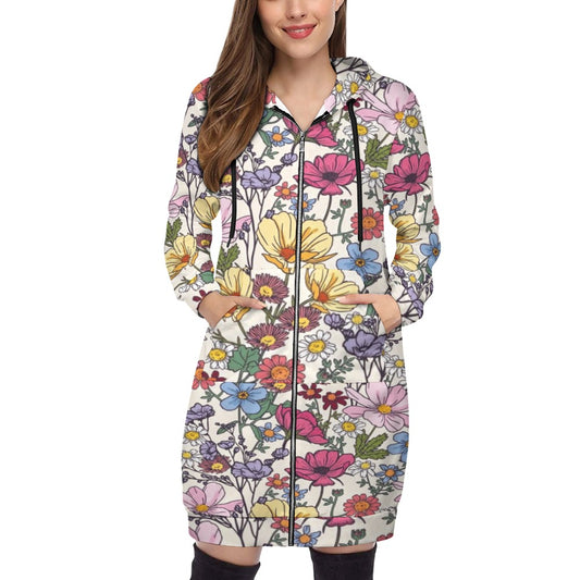 Women's full print long Hoodie