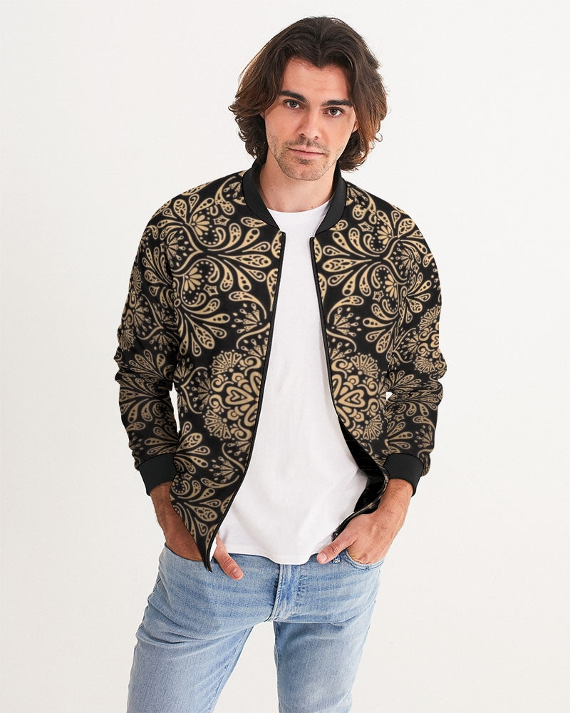 Man of Elegance Men's All-Over Print Bomber Jacket