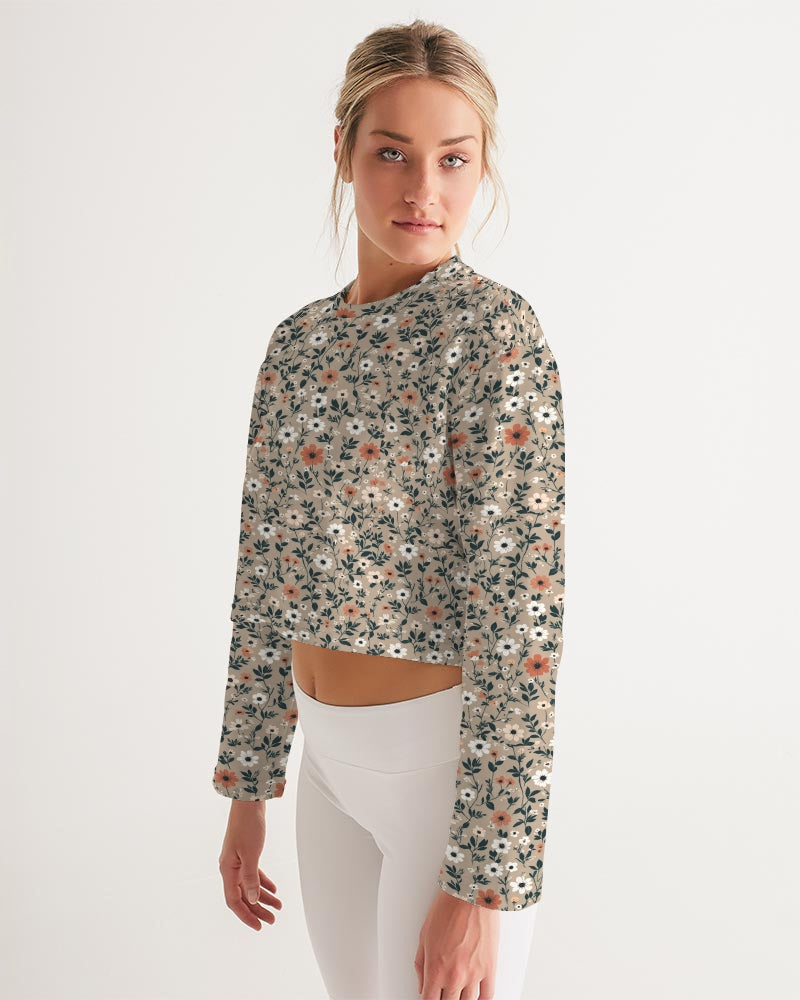 Busy and pretty Women's All-Over Print Cropped Sweatshirt