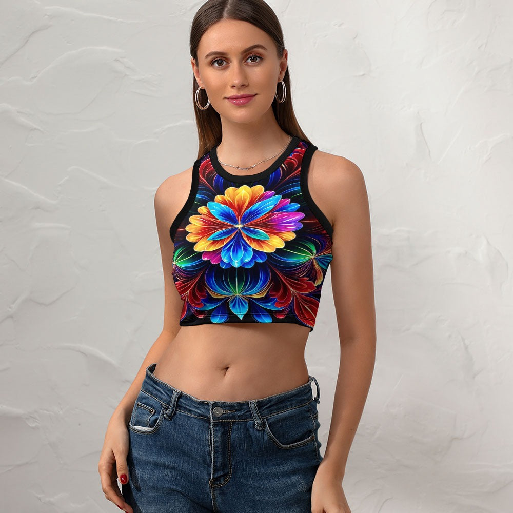 Women's Cropped Slim Racer Tank Top