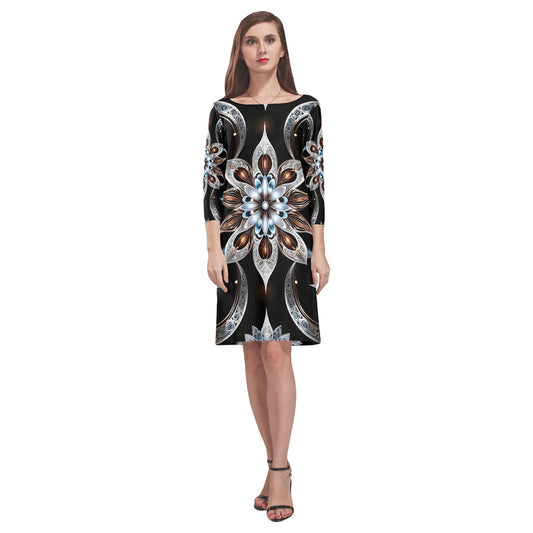 Women's Loose Round Neck Dress (Model D22)