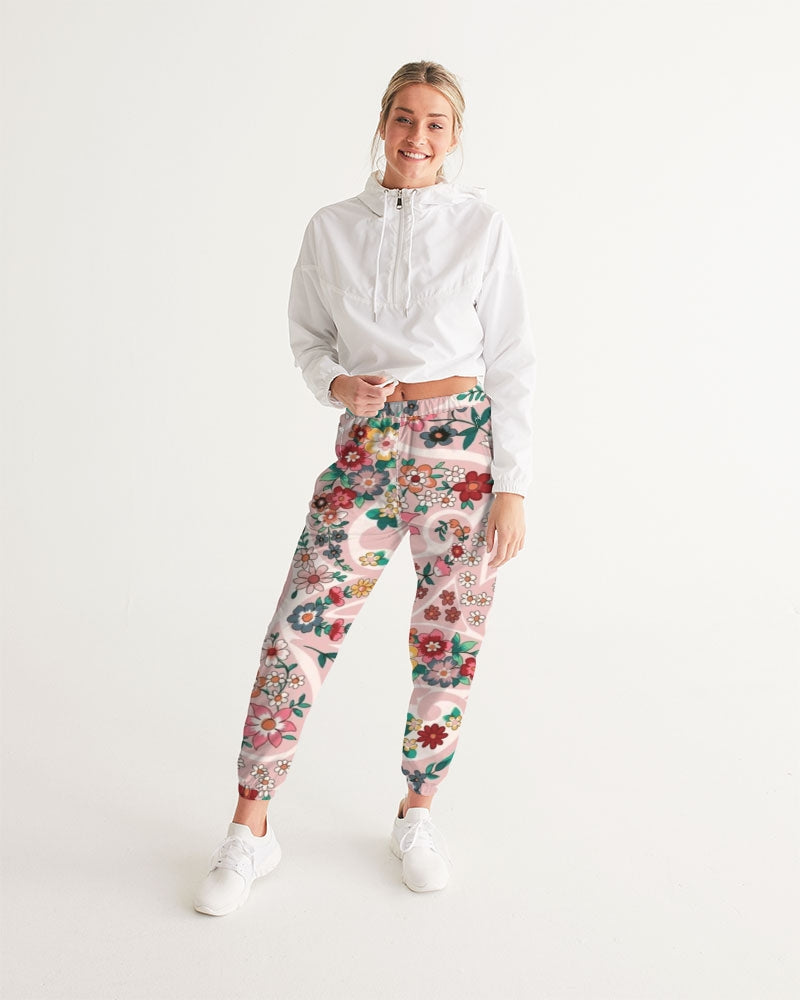 Pink abstract Pretty Sisters Women's All-Over Print Track Pants