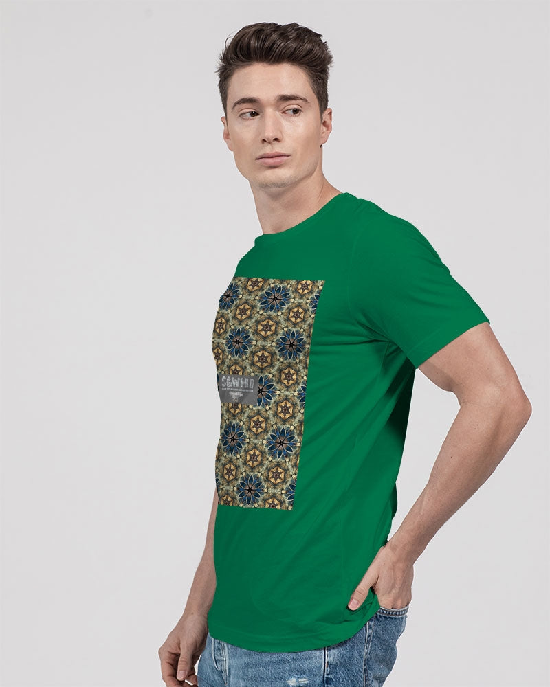 Green & Dark Blue almost star pattern. Unisex Jersey Tee | Bella + Canvas