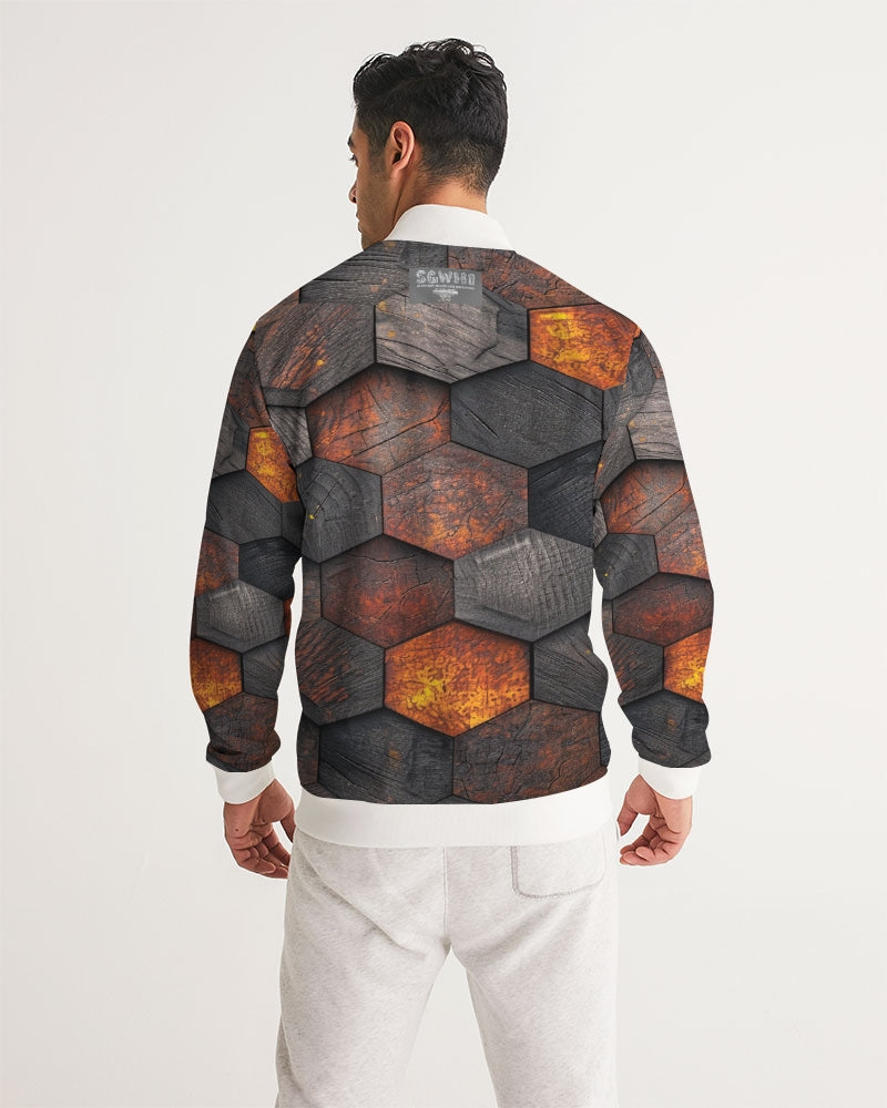 Cool stone hexagon patten 3D Men's All-Over Print Track Jacket