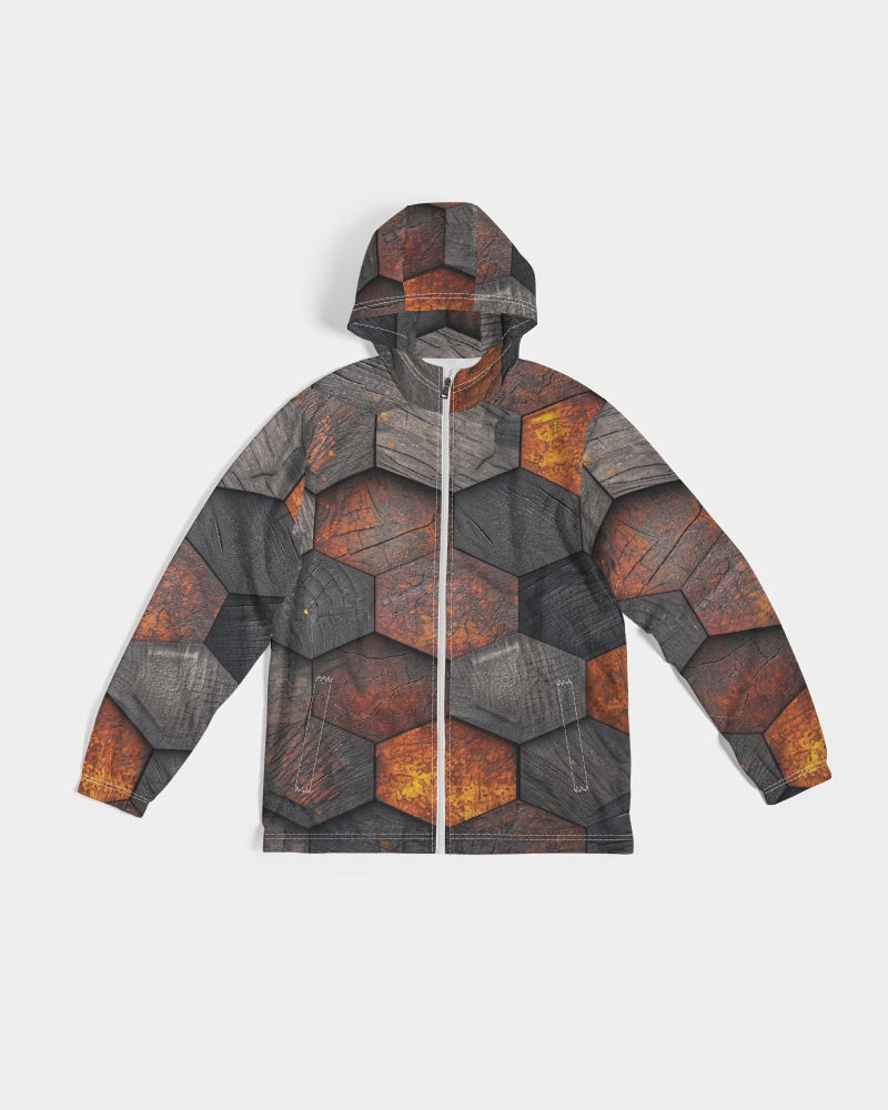 Cool stone hexagon patten 3D Men's All-Over Print Windbreaker