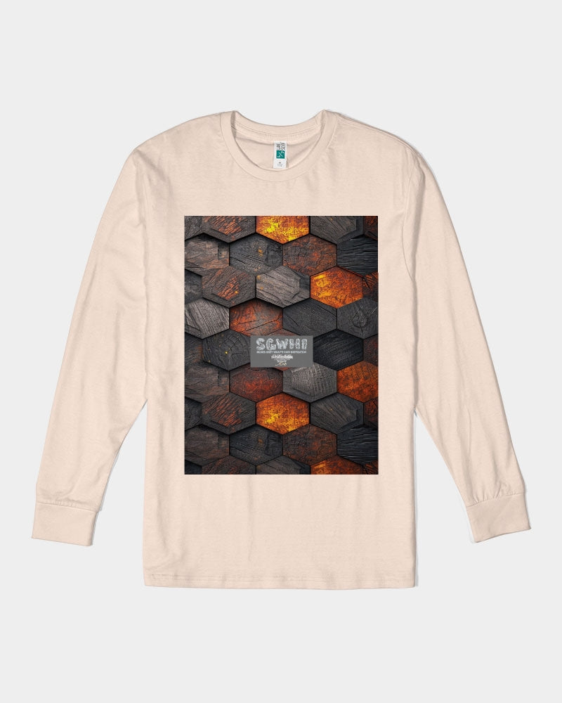 Cool stone hexagon patten 3D Unisex Long Sleeve Tee | Lane Seven