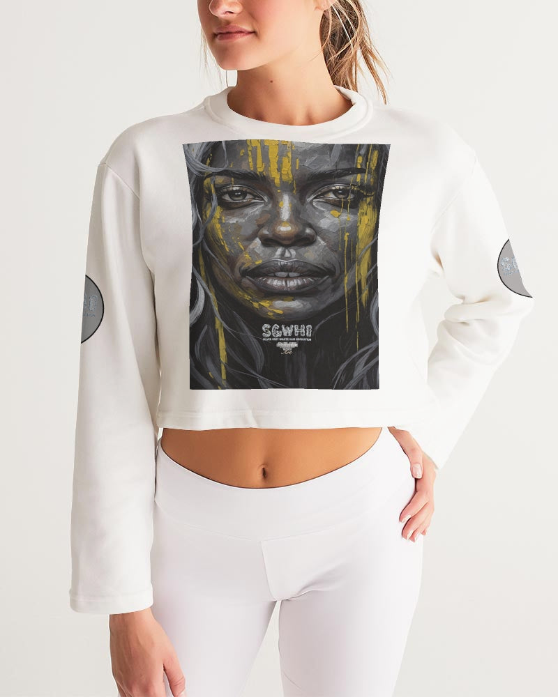 Black Sister Collection [Part 3 ] Women's All-Over Print Cropped Sweatshirt