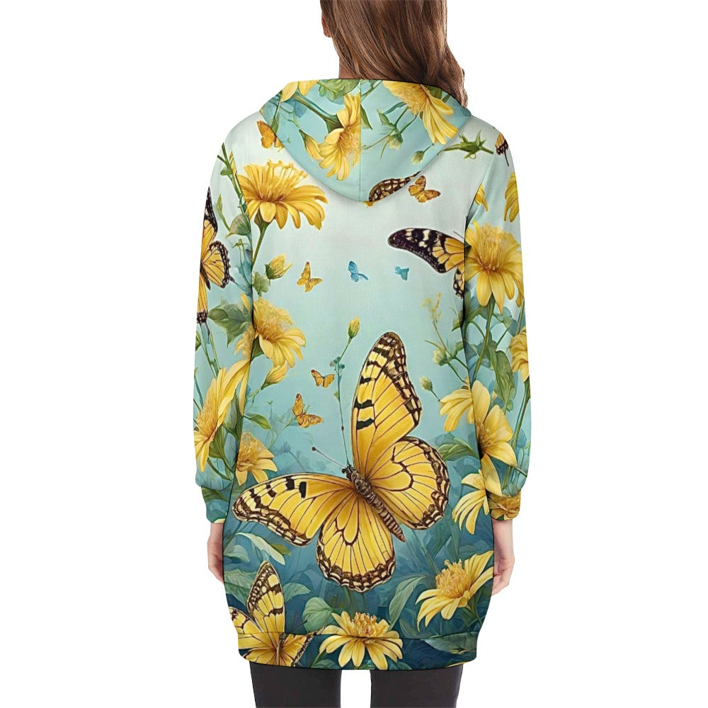 Women's full print long Hoodie