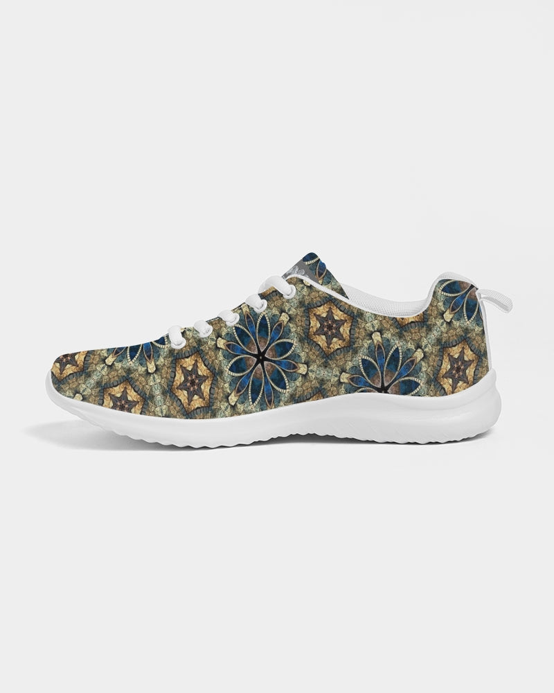 Green & Dark Blue almost star pattern. Men's Athletic Shoe