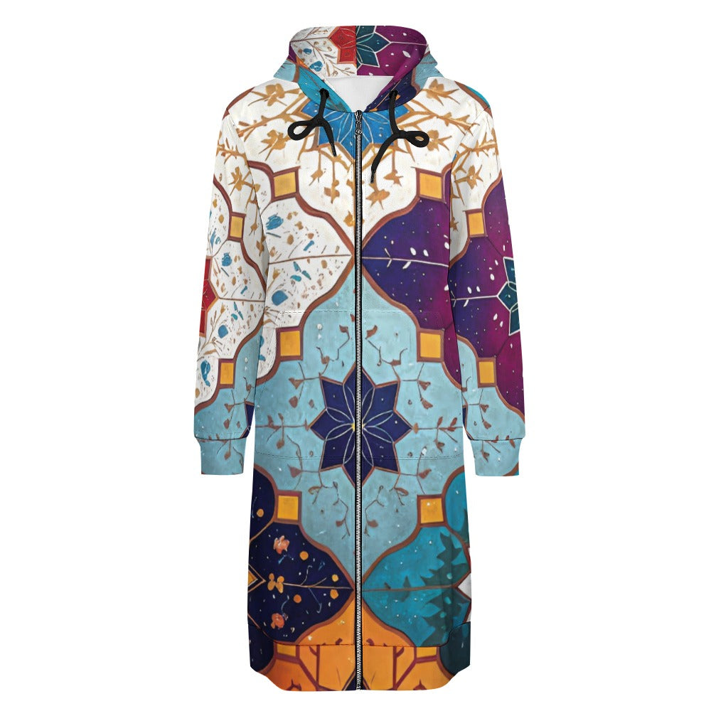 Women's full print long Hoodie