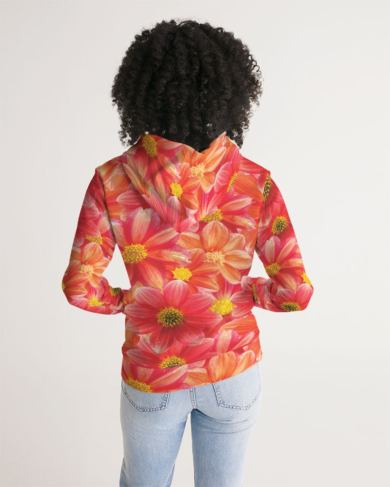 Beautiful blood orange flower design Women's All-Over Print Hoodie