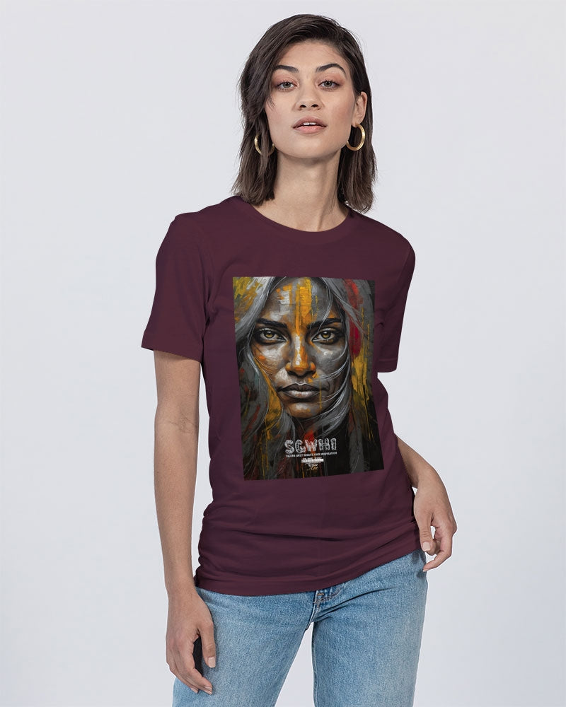 South Asian silver grey white hair sisters portrait  Unisex Jersey Tee | Bella + Canvas