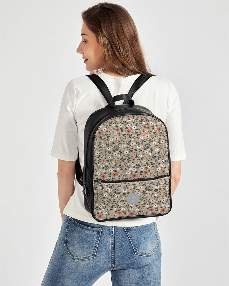 Busy and pretty Classic Faux Leather Backpack