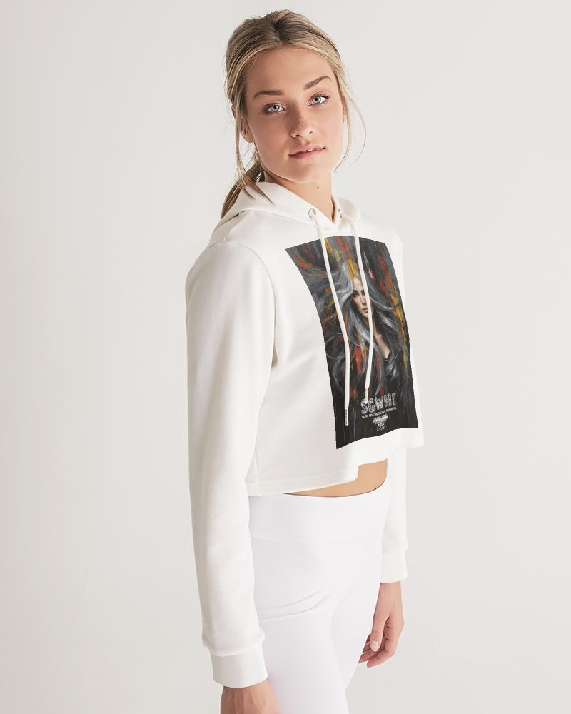 Beautiful white Sister [Part two collection] Women's All-Over Print Cropped Hoodie