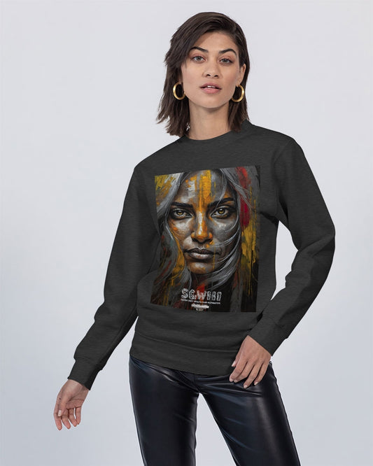 South Asian silver grey white hair sisters portrait  Unisex Premium Crewneck Sweatshirt | Lane Seven