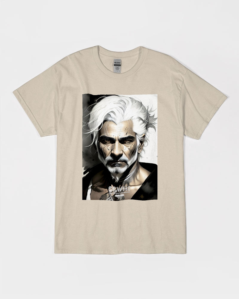 Handsome Silver grey Indian ink Portrait Unisex Ultra Cotton T-Shirt | Gildan