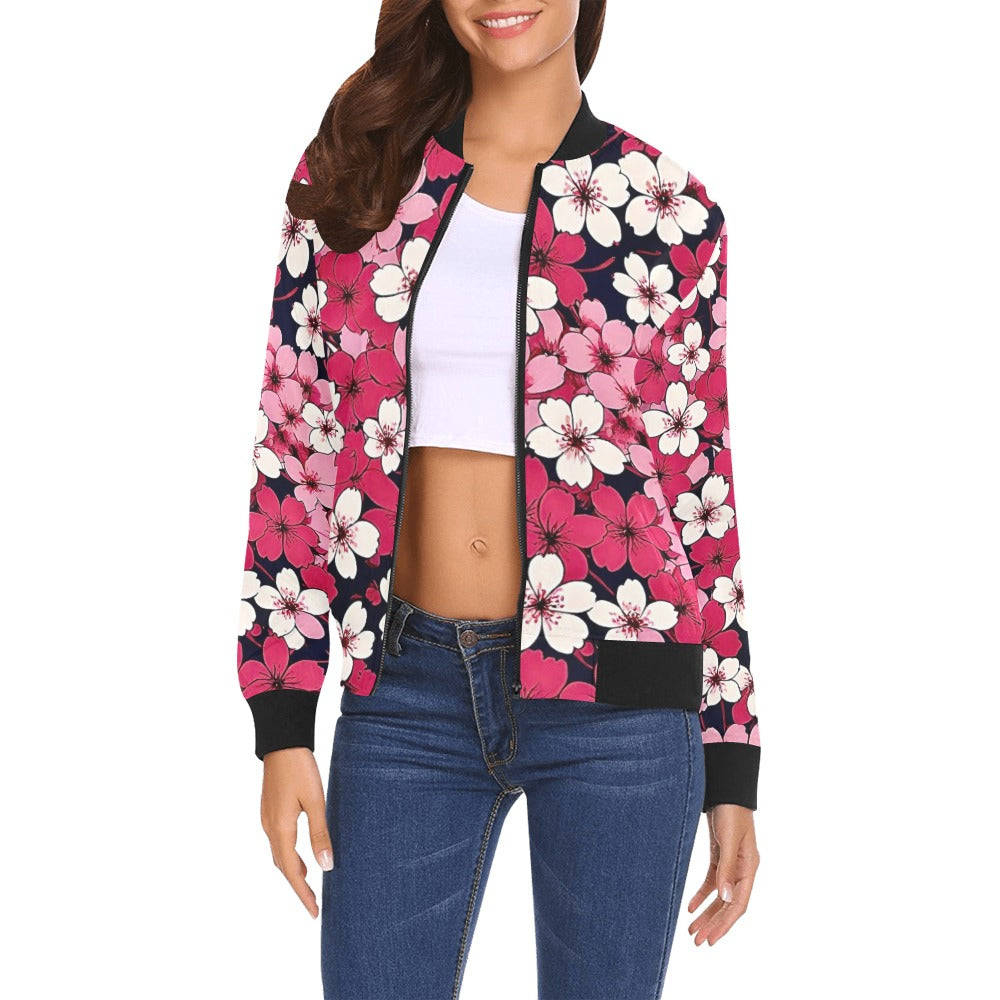 All Over Print Bomber Jacket for Women ( H19)