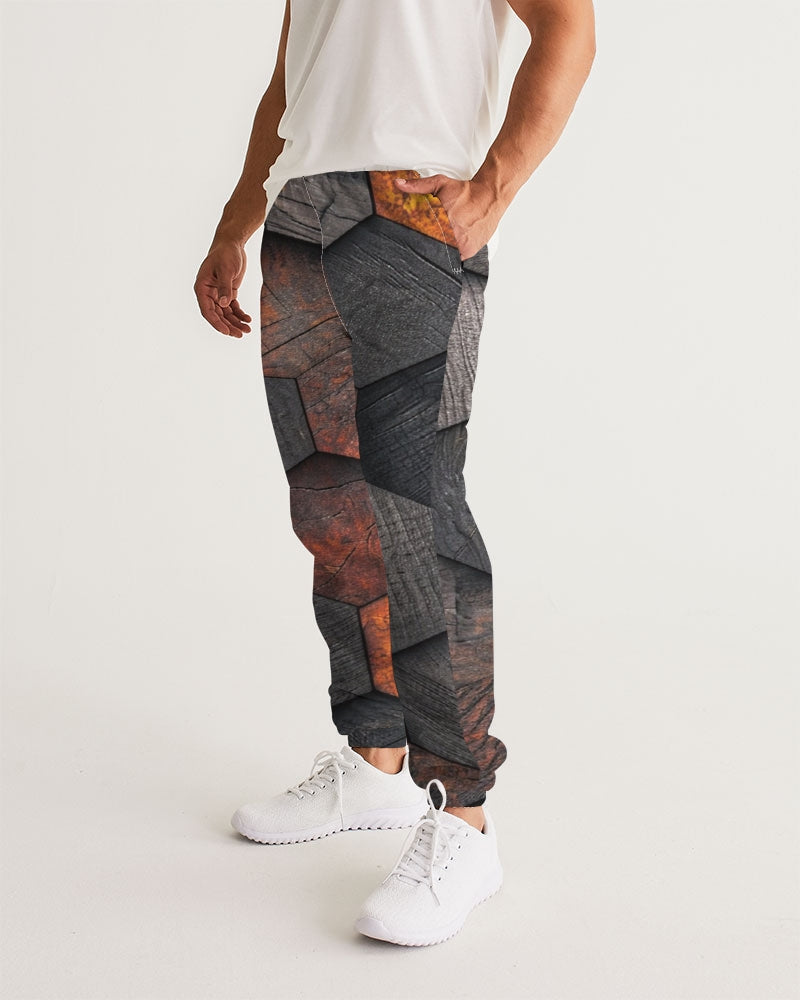 Cool stone hexagon patten 3D Men's All-Over Print Track Pants