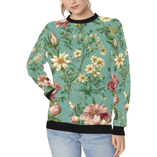 Women's Rib Cuff Crew Neck Sweatshirt (H34)