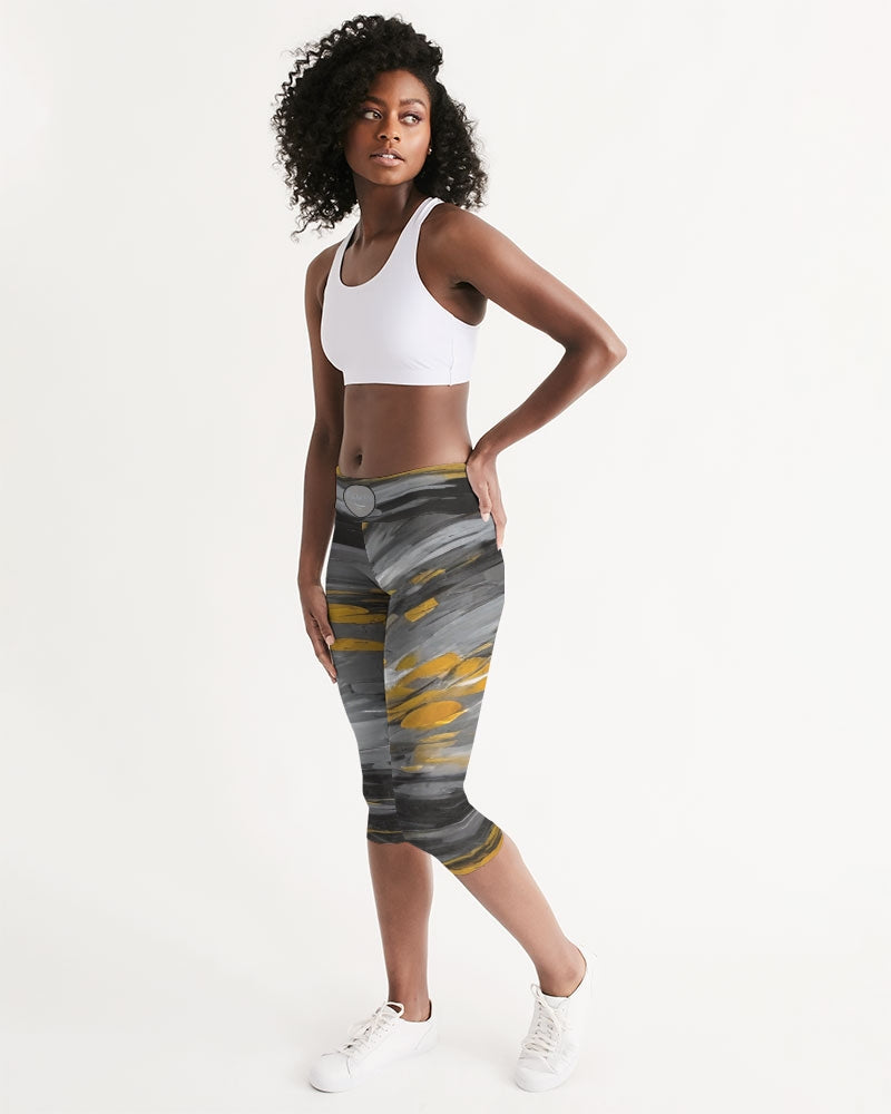 Black Sister Collection [Part 1 ] Women's All-Over Print Mid-Rise Capri