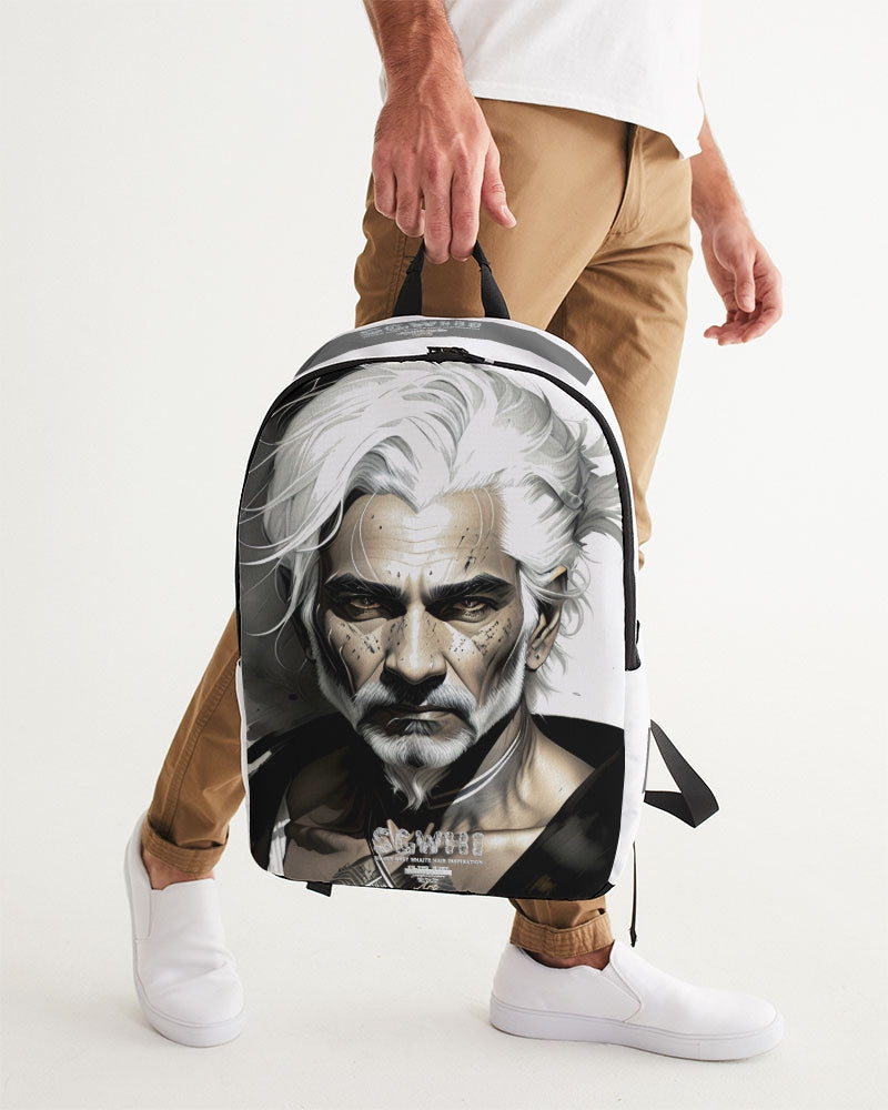 Handsome Silver grey Indian ink Portrait Large Backpack