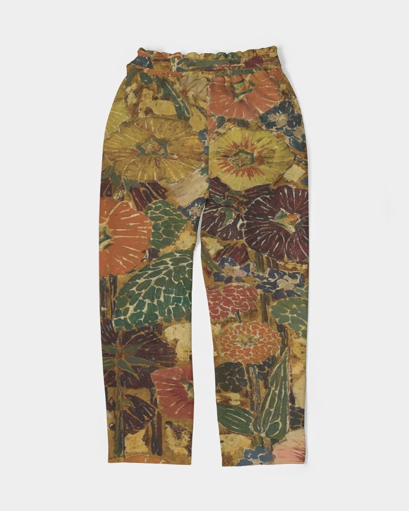 Autumn play Women's All-Over Print Belted Tapered Pants