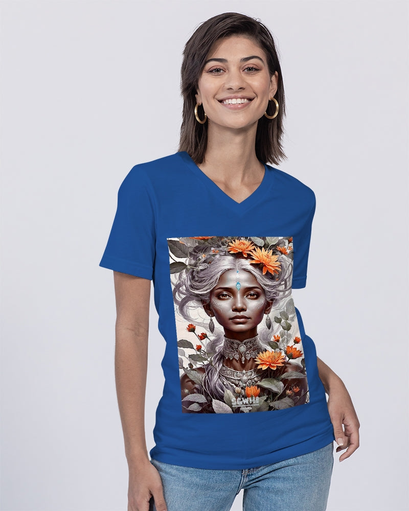 Blossom Indian Grey sister Unisex Jersey V-Neck Tee | Bella + Canvas