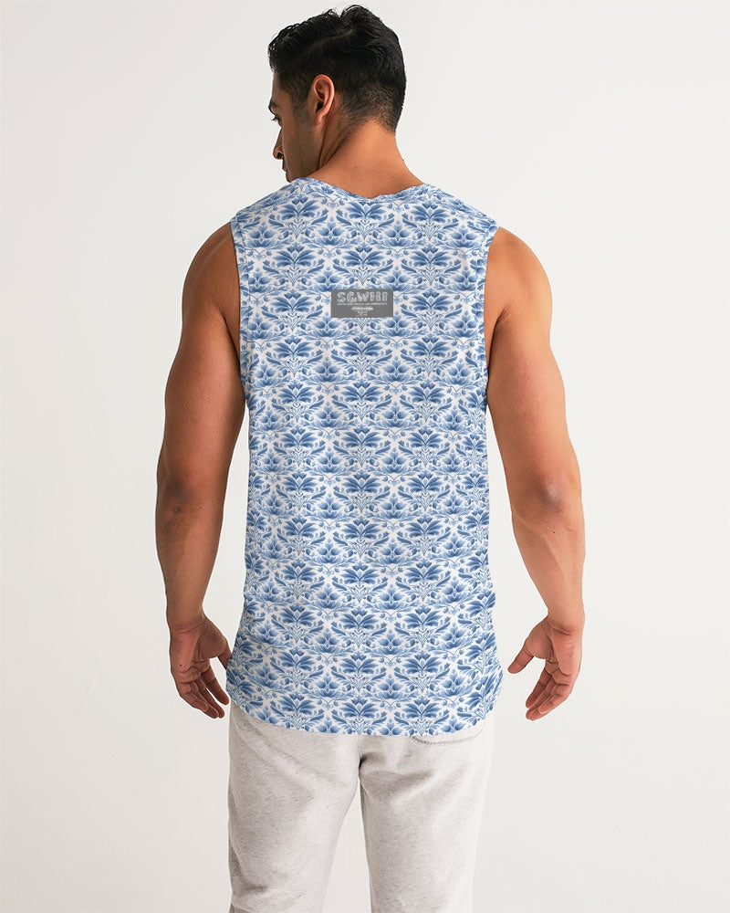 light blue Royal patten  Men's All-Over Print Sport Tank