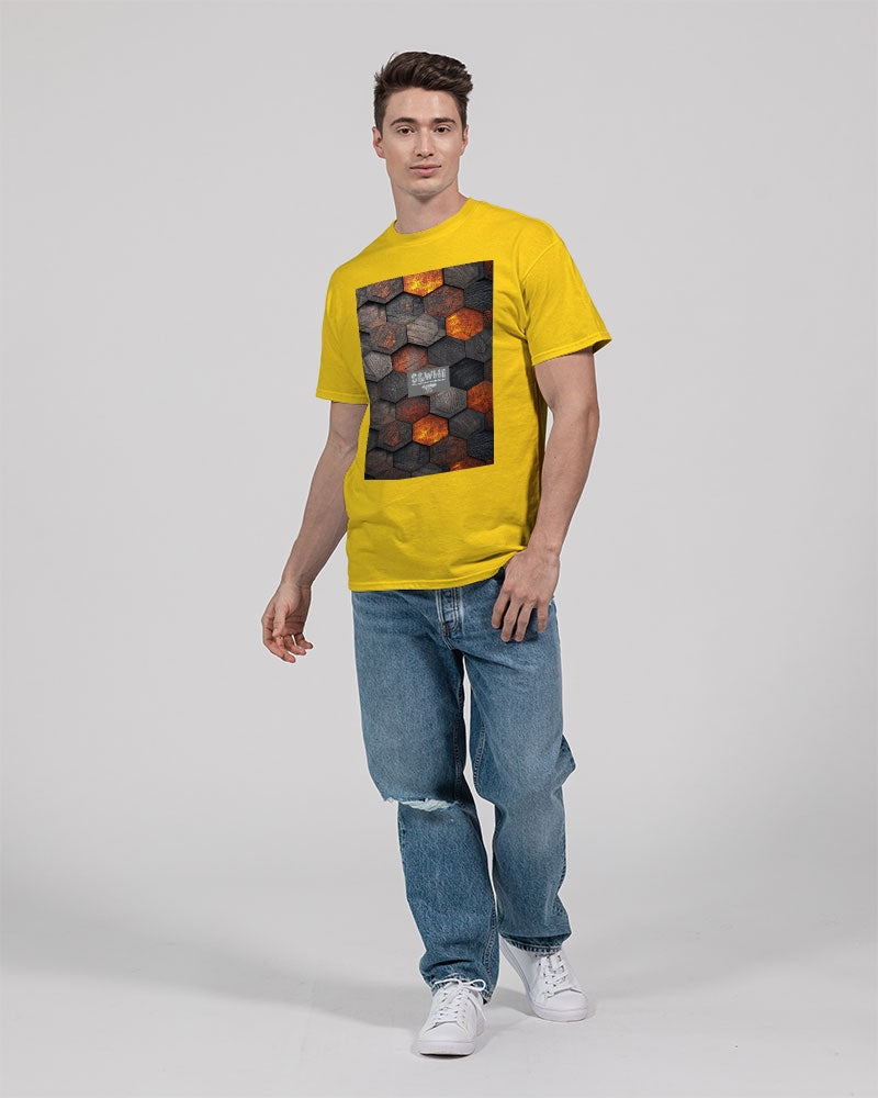 Cool stone hexagon patten 3D Unisex Heavy Cotton T-Shirt | Gildan