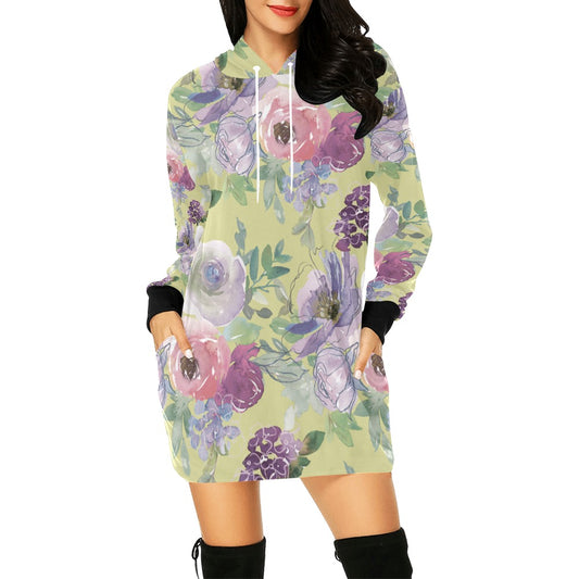 Women's All Over Print Hoodie Mini Dress (H27)