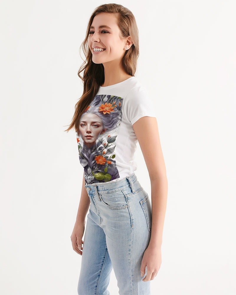 Beautiful white sister grey hair blossom Women's All-Over Print Tee