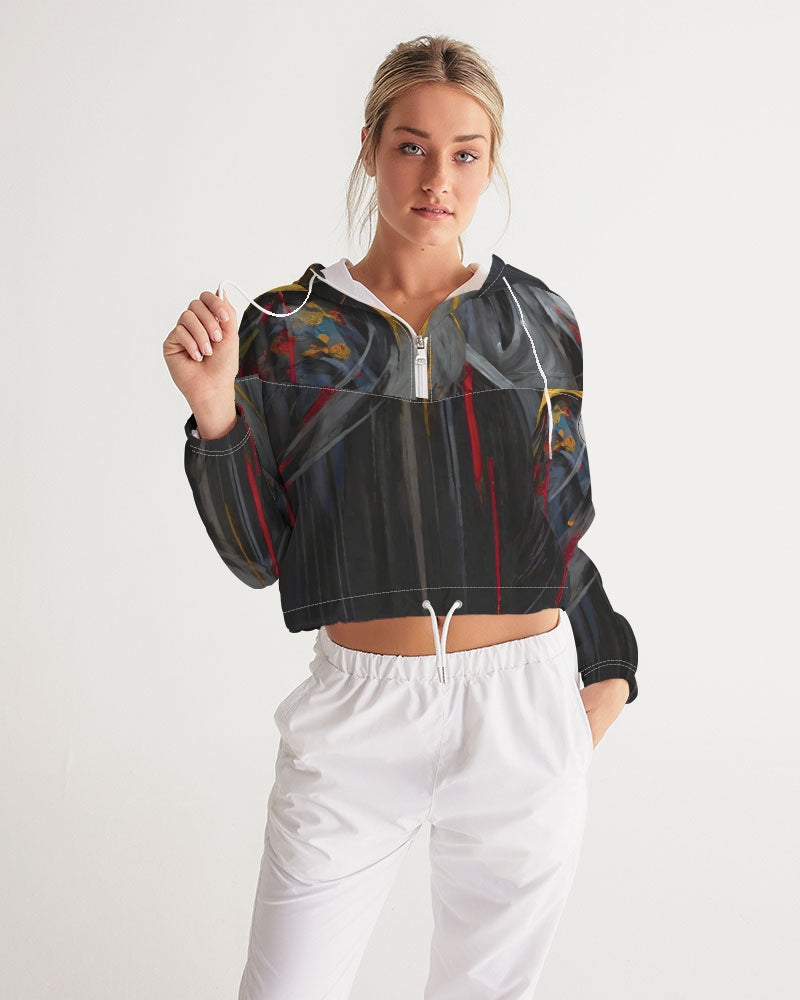 Asian collection [Part 1] Women's All-Over Print Cropped Windbreaker