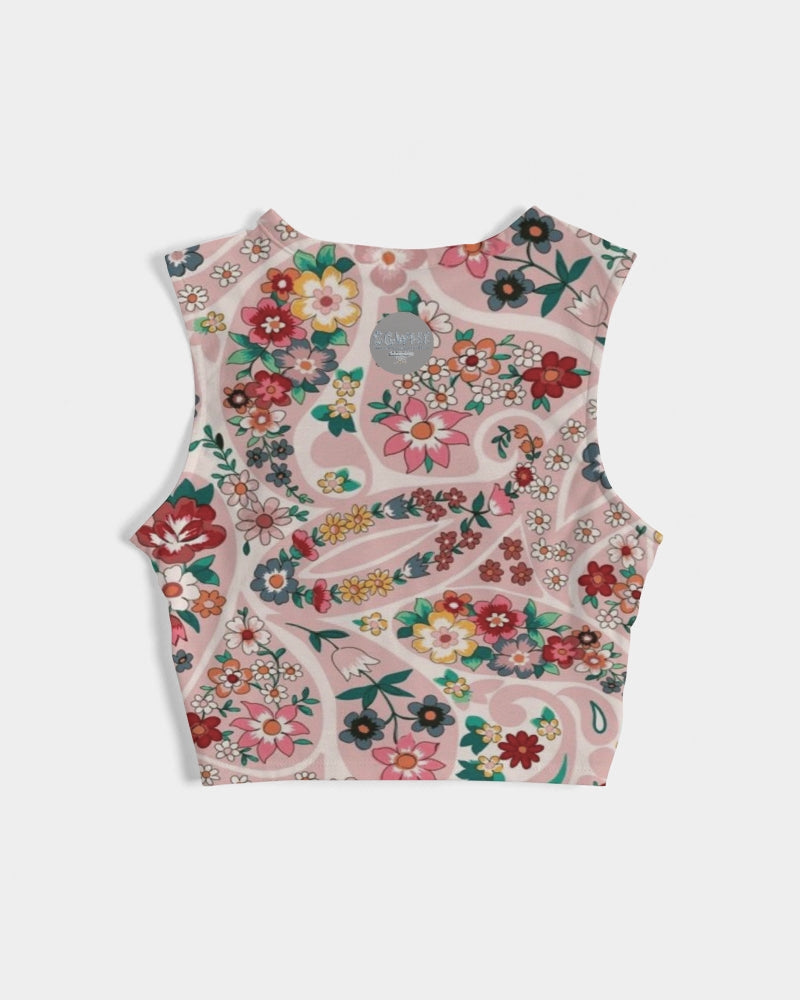 Pink abstract Pretty Sisters Women's  All-Over Print Twist-Front Tank