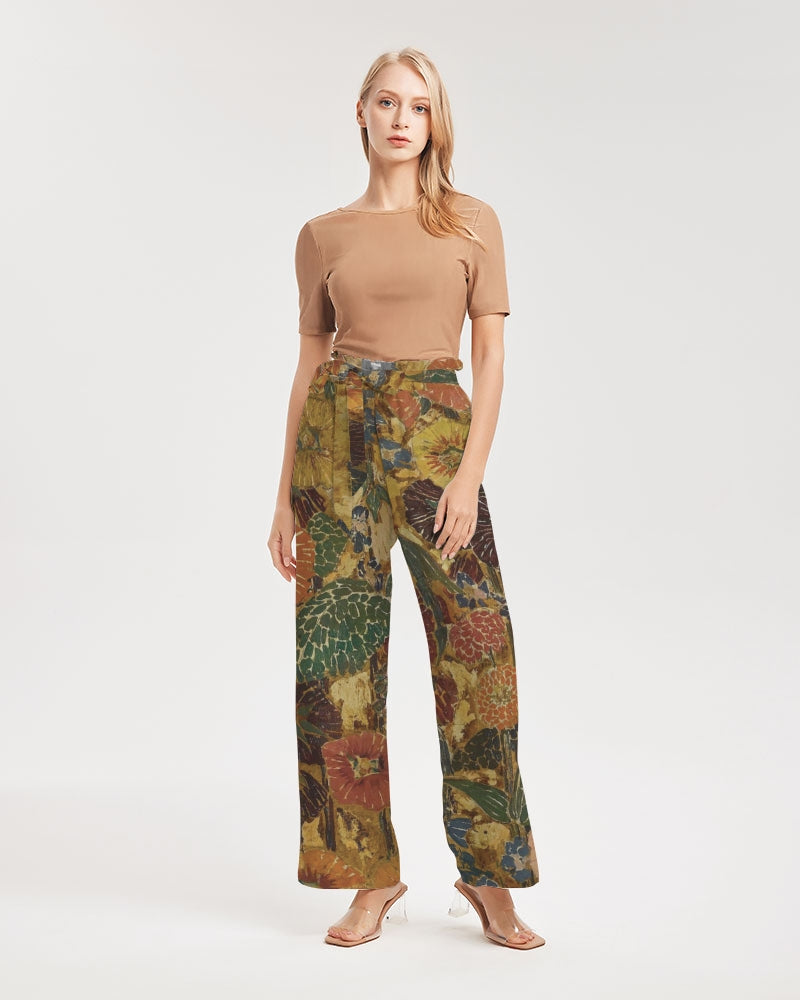 Autumn play Women's All-Over Print High-Rise Wide Leg Pants