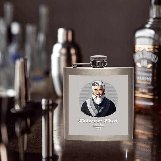 Asian Silverfox 6oz Stainless Steel Hip Flask