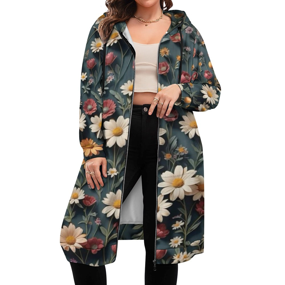 Women's full print long Hoodie