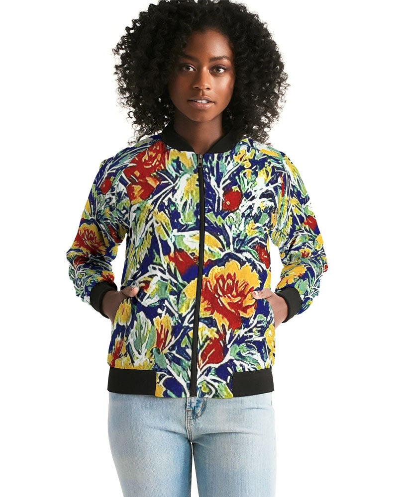 Painted floor design Women's All-Over Print Bomber Jacket