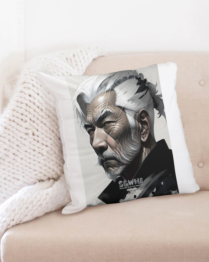 Handsome Asian brother pink painted portrait Throw Pillow Case 20"x20"