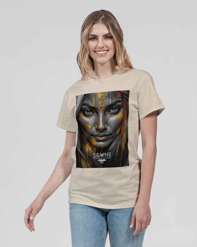 South Asian silver grey white hair sisters portrait [3] Unisex Ultra Cotton T-Shirt | Gildan