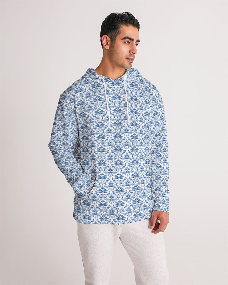 light blue Royal patten  Men's All-Over Print Hoodie