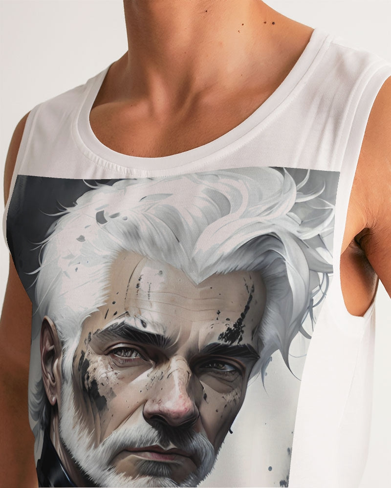 White silver grey fox King Men's All-Over Print Sport Tank