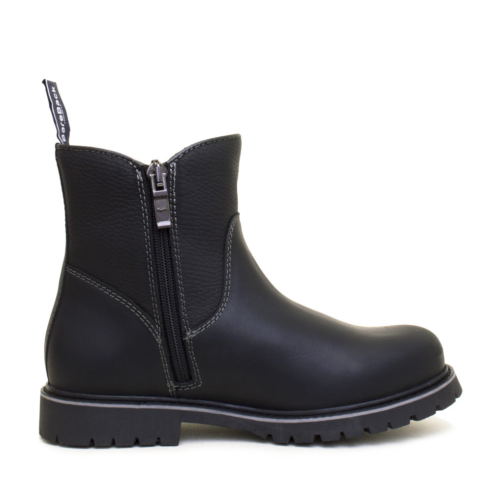 Quebec Waterproof Zip Up Ankle Boots - Black