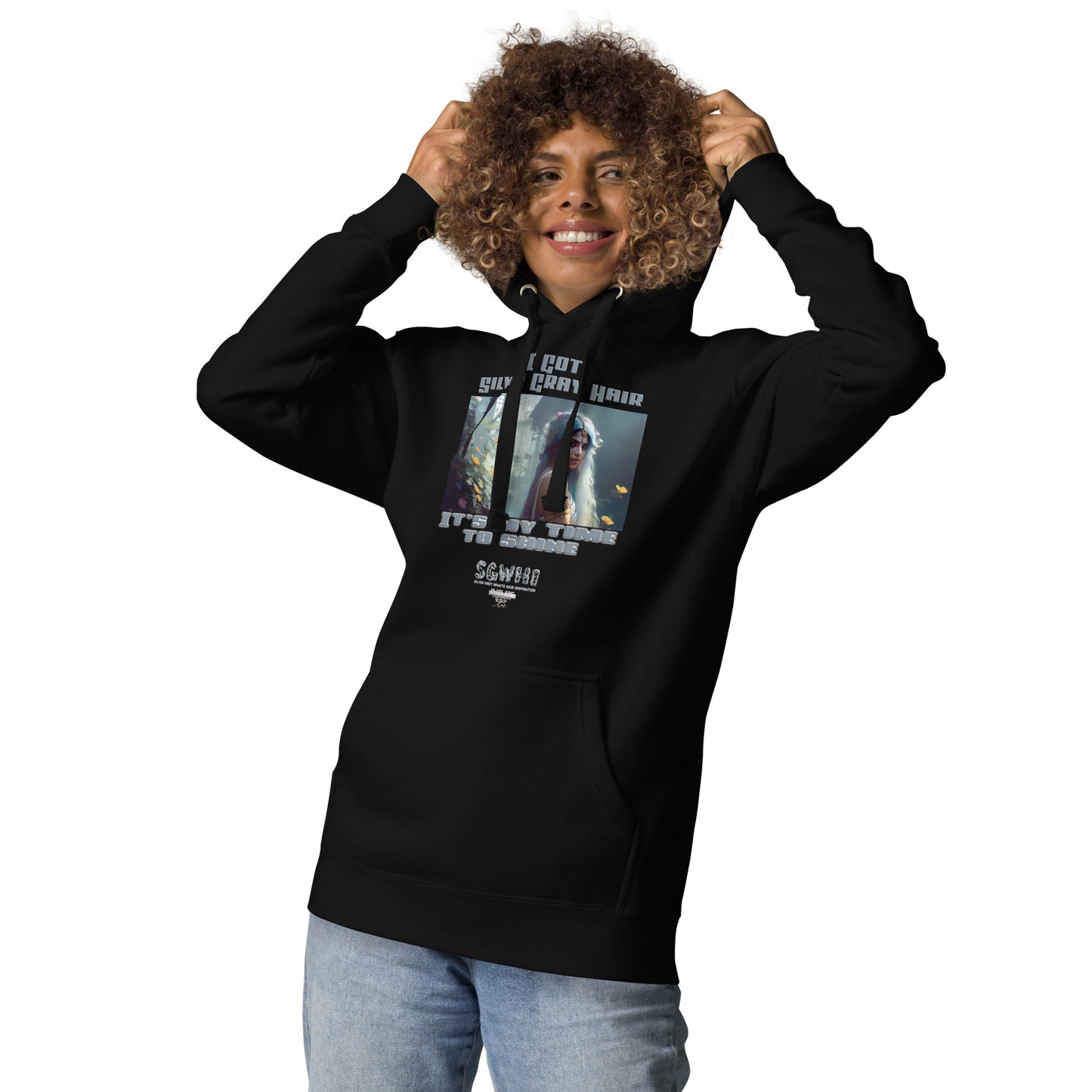 Silver grey white hair inspiration womans Hoodie